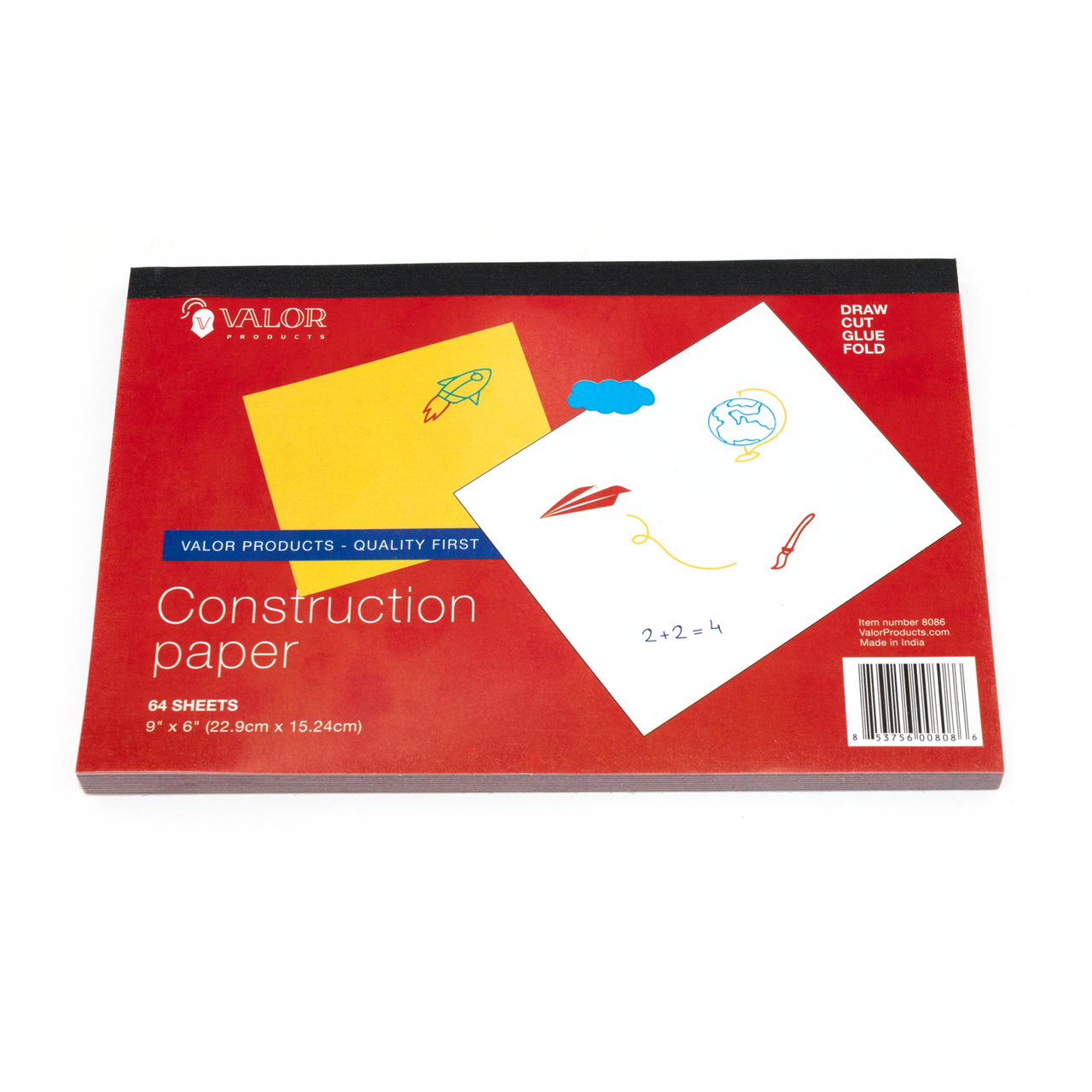 9 x 6 Assorted Color Construction Paper, 64 Sheets