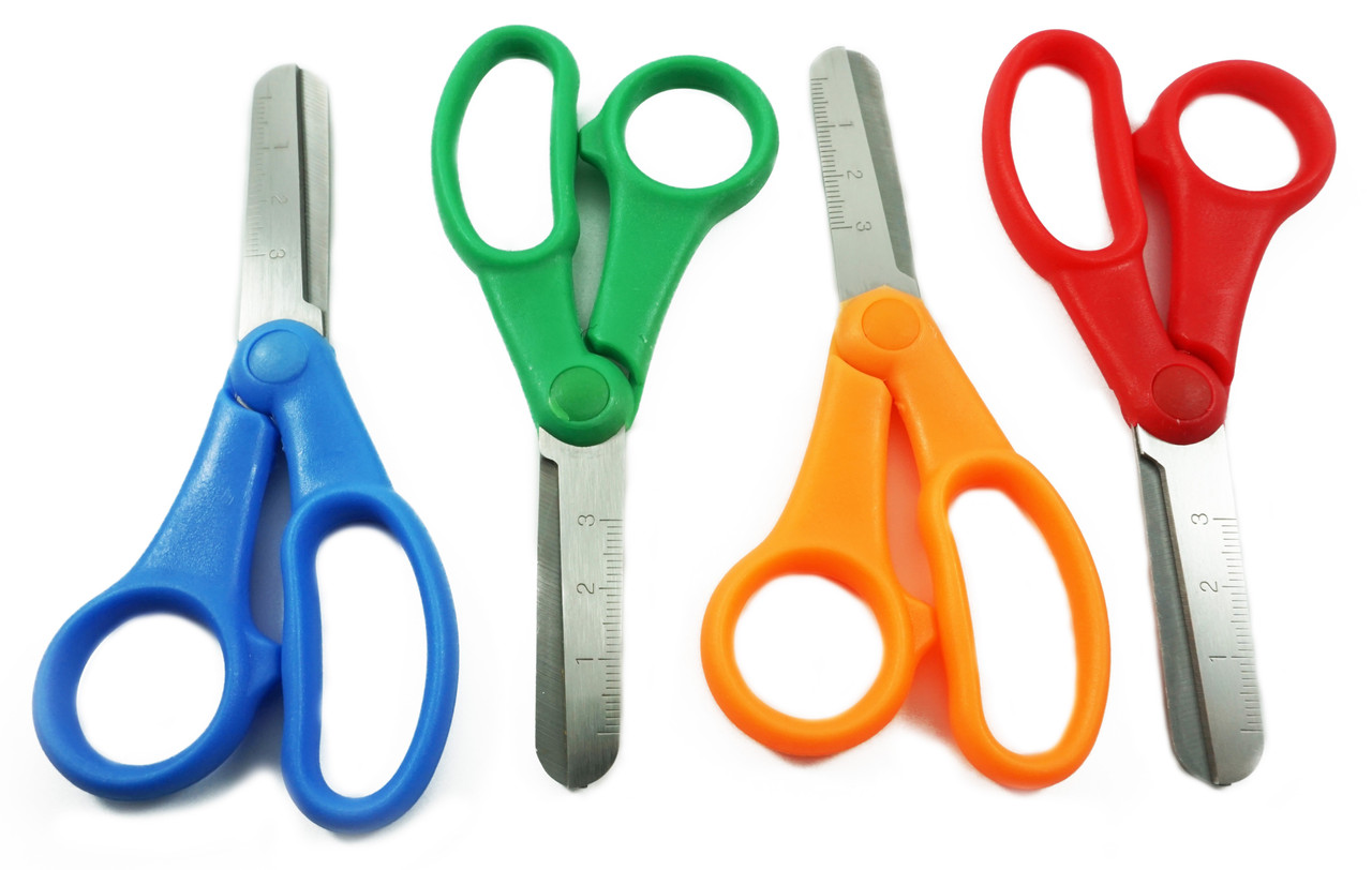 Valor Products 5-Inch Soft Grip Stainless Steel Safety Scissors Bulk Set