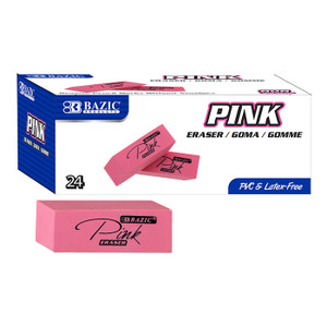 BAZIC Pink Bevel Eraser BAZIC Pink Bevel Eraser