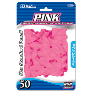 BAZIC Pink Eraser Cap (50/Pack) BAZIC Pink Eraser Cap (50/Pack)
