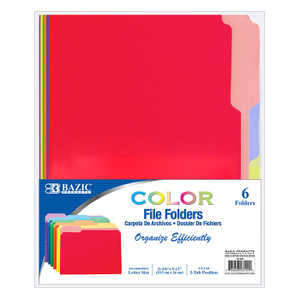 BAZIC 1/3 Cut Letter Size Color File Folder (6/Pack) BAZIC 1/3 Cut Letter Size Color File Folder (6/Pack)