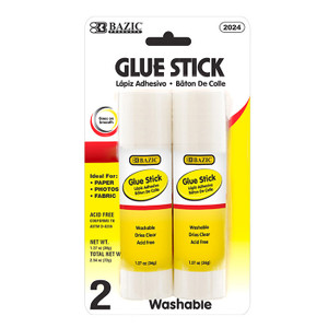 BAZIC 1.27 oz (36g) Glue Stick (2/Pack) BAZIC 1.27 oz (36g) Glue Stick (2/Pack)