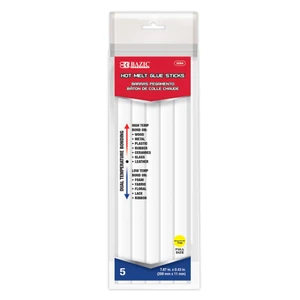 BAZIC 7.87" x 0.43" Dual Temp. Full Size Hot Melt Glue Sticks (5/Box), 24 units per case