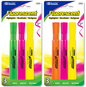 BAZIC Desk Style Fluorescent Highlighter (3/Pack) BAZIC Desk Style Fluorescent Highlighter (3/Pack)