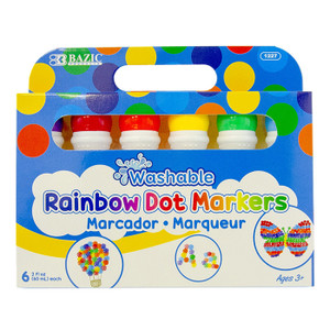 BAZIC 6 Colors Washable Dot Markers BAZIC 6 Colors Washable Dot Markers