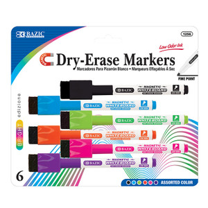 BAZIC Bright Colors Magnetic Dry-Erase Markers (6/Pack) BAZIC Bright Colors Magnetic Dry-Erase Markers (6/Pack)