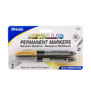 BAZIC Silver & Gold Metallic Markers (2/Pack) BAZIC Silver & Gold Metallic Markers (2/Pack)