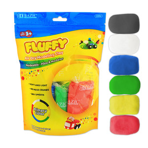 BAZIC 0.5 oz 6 Primary Color Air Dry Modeling Clay, 24 units per case