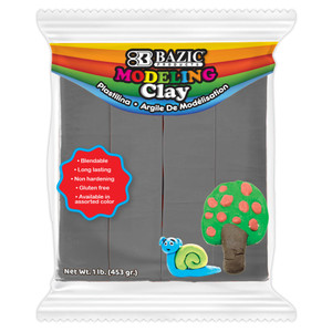 BAZIC 1 lb Gray Modeling Clay, 24 units per case