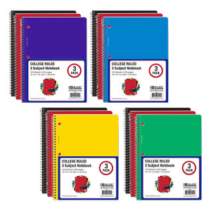 BAZIC C/R 120 Ct. 3-Subject Spiral Notebook (3/Pack) BAZIC C/R 120 Ct. 3-Subject Spiral Notebook (3/Pack)