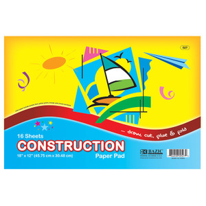 BAZIC 16 Ct. 18" X 12" Construction Paper Pad BAZIC 16 Ct. 18" X 12" Construction Paper Pad