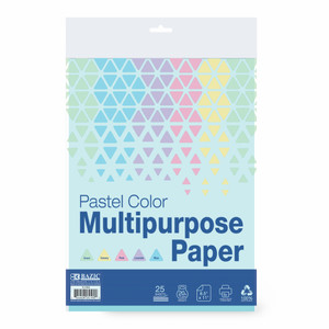 BAZIC 25 Ct. Pastel Color Multipurpose Paper BAZIC 25 Ct. Pastel Color Multipurpose Paper