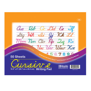BAZIC 50 Ct. 10.5" X 8" Cursive Writing Pad BAZIC 50 Ct. 10.5" X 8" Cursive Writing Pad