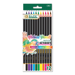 BAZIC 12 Colored Pencils Designer Series, 24 units per case