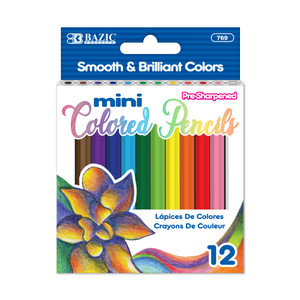BAZIC 12 Mini Colored Pencils, 24 units per case