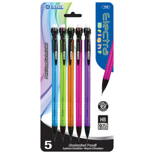 BAZIC Electra 0.7 mm Fashion Color Mechanical Pencil (5/Pack) BAZIC Electra 0.7 mm Fashion Color Mechanical Pencil (5/Pack)