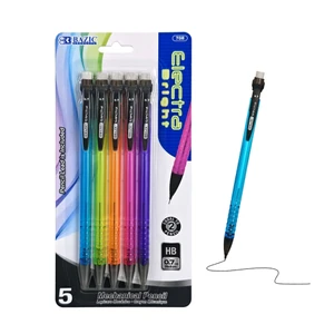BAZIC Electra 0.7 mm Fashion Color Mechanical Pencil (5/Pack), 24 units per case