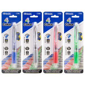 BAZIC 2-In-1 Mechanical Pencil & 4-Color Pen w/ Grip BAZIC 2-In-1 Mechanical Pencil & 4-Color Pen w/ Grip
