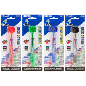 BAZIC 4-Color Neck Pen w/ Cushion Grip BAZIC 4-Color Neck Pen w/ Cushion Grip