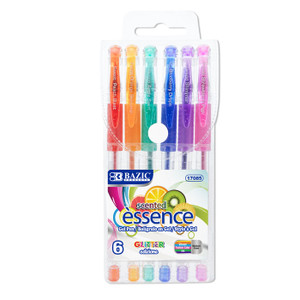 BAZIC 6 Scented Glitter Color Essence Gel Pen w/ Cushion Grip BAZIC 6 Scented Glitter Color Essence Gel Pen w/ Cushion Grip