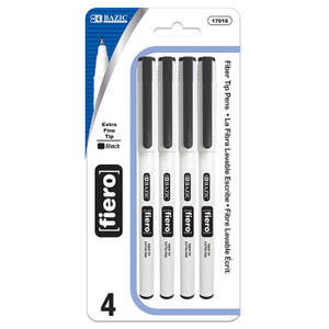 BAZIC Fiero Black Fiber Tip Fineliner Pen (4/Pack) BAZIC Fiero Black Fiber Tip Fineliner Pen (4/Pack)
