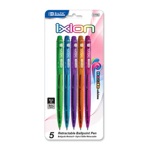 BAZIC Ixion Dazzle Black Color Retractable Pen (5/Pack) BAZIC Ixion Dazzle Black Color Retractable Pen (5/Pack)