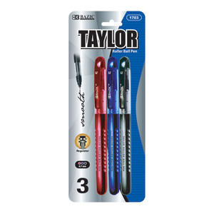 BAZIC Taylor Assorted Color Rollerball Pen (3/Pack) BAZIC Taylor Assorted Color Rollerball Pen (3/Pack)
