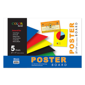 BAZIC 22" X 14" Asst. Color Poster Board (5/Pack) BAZIC 22" X 14" Asst. Color Poster Board (5/Pack)