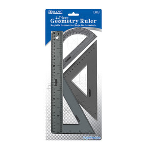 BAZIC 4-Piece Geometry Ruler Combination Sets BAZIC 4-Piece Geometry Ruler Combination Sets