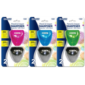 BAZIC Dual Blades Sharpener w/ Triangle Receptacle (2/Pack) BAZIC Dual Blades Sharpener w/ Triangle Receptacle (2/Pack)