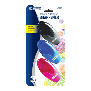 BAZIC Xtreme Oval Sharpener w/ Receptacle (3/Pack) BAZIC Xtreme Oval Sharpener w/ Receptacle (3/Pack)