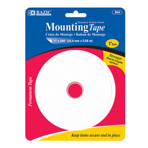 BAZIC 1" X 200" Double Sided Foam Mounting Tape BAZIC 1" X 200" Double Sided Foam Mounting Tape