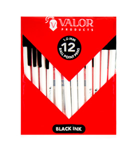Valor Products Black Ink Stick Pens 12 count Valor Products Black Ink Stick Pens 12 count