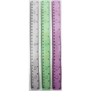 Plastic Ruler - 12"- 12 pk  - Asst. Colors - Boxed, 288 units per case