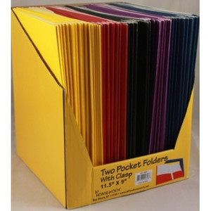 Two Pocket Folders - w/3 Fasteners - Asst. Colors Pdq - Bulk, 100 units per case Two Pocket Folders - w/3 Fasteners - Asst. Colors Pdq - Bulk, 100 units per case