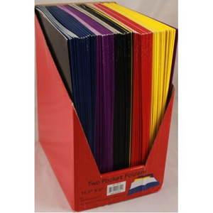Two Pocket Folders Premium - 8.5" X 11" - Asst. Colors Pdq -Bulk, 100 units per case Two Pocket Folders Premium - 8.5" X 11" - Asst. Colors Pdq -Bulk, 100 units per case