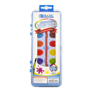 BAZIC 16 Ct. Semi Moist Watercolor w/ Brush BAZIC 16 Ct. Semi Moist Watercolor w/ Brush