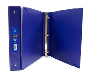 1.5" 3-Ring Binders - 2 Inside Pockets Blue 1.5" 3-Ring Binders - 2 Inside Pockets Blue
