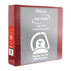 BAZIC 2" Burgundy Slant-D Ring View Binder w/ 2-Pockets BAZIC 2" Burgundy Slant-D Ring View Binder w/ 2-Pockets