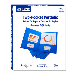 BAZIC Premium Blue 2-Pocket Portfolio (25/Box) BAZIC Premium Blue 2-Pocket Portfolio (25/Box)