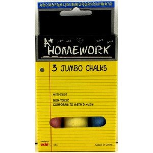 Jumbo Sidewalk Chalk - 3 Pack Assorted Colors - Large Outdoor Chalk for Kids Jumbo Sidewalk Chalk - 3 Pack Assorted Colors - Large Outdoor Chalk for Kids