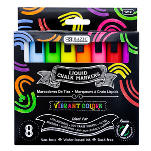 BAZIC Liquid Chalk Markers (8/Pack), 12 units per case BAZIC Liquid Chalk Markers (8/Pack), 12 units per case