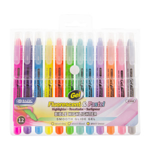 BAZIC 12 Gel Highlighters, 12 units per case BAZIC 12 Gel Highlighters, 12 units per case