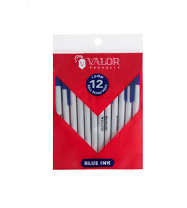 Valor Products 12CT Ball Point Blue Stick Pens, 48 units per case Valor Products 12CT Ball Point Blue Stick Pens, 48 units per case