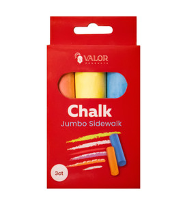 Valor Products 3 pcs Jumbo Sidewalk Bright Colors Chalk, 72 units per case Valor Products 3 pcs Jumbo Sidewalk Bright Colors Chalk, 72 units per case