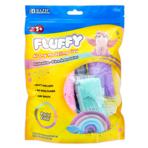 BAZIC 0.5 oz Air Dry Modeling Clay - 6 Soft Pastel Colors for Kids' Crafts and DIY Art Projects, 24 units per case BAZIC 0.5 oz Air Dry Modeling Clay - 6 Soft Pastel Colors for Kids' Crafts and DIY Art Projects, 24 units per case