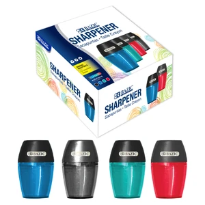 BAZIC Single Side Hole Sharpener w/ Receptacle (BULK), 24 units per case