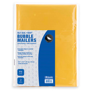 BAZIC 9.5" X 13.5" (#4) Self-Seal Bubble Mailers (2/Pack) #8253, 24 units per case