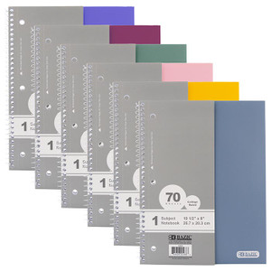 BAZIC C/R 70 Ct. 1-Subject Morandi Poly Cover Spiral Notebook, 24 units per case BAZIC C/R 70 Ct. 1-Subject Morandi Poly Cover Spiral Notebook, 24 units per case