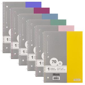 BAZIC W/R 70 Ct. 1-Subject Morandi Poly Cover Spiral Notebook, 24 units per case BAZIC W/R 70 Ct. 1-Subject Morandi Poly Cover Spiral Notebook, 24 units per case